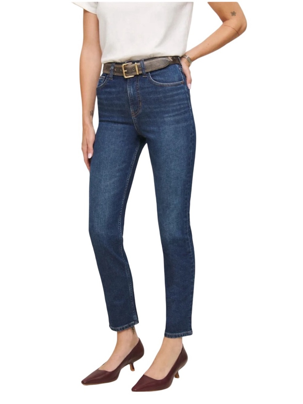 Reformation Ezra Super Stretch High Rise Straight Jeans Retro Women’s Size 34